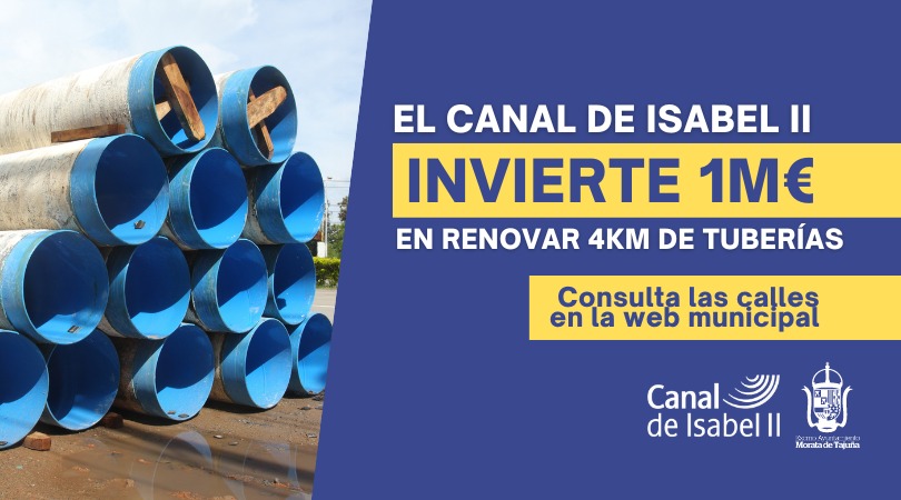 El Canal de Isabel II invertirá más de un millón de euros en renovar la red de abastecimiento de Morata